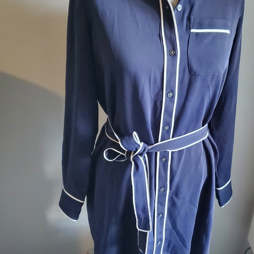 ANN TAYLOR  Shirt  Dress Women's XSP Navy  Blue - Picture 7 of 9